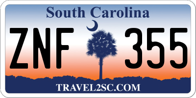 SC license plate ZNF355
