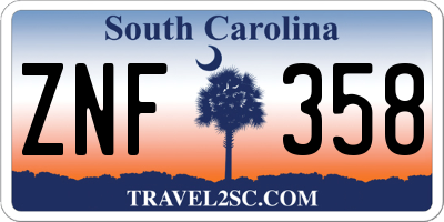 SC license plate ZNF358