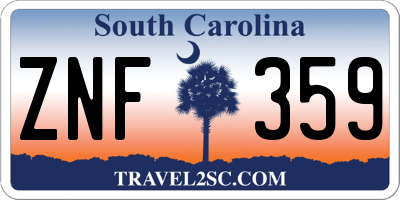 SC license plate ZNF359