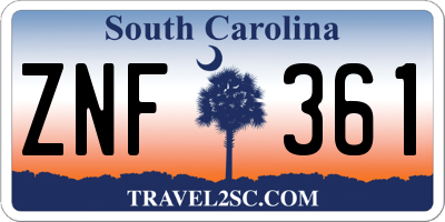 SC license plate ZNF361