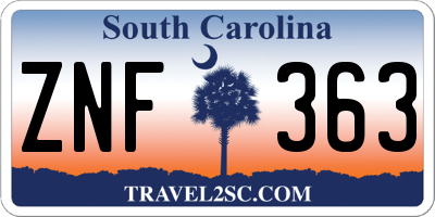 SC license plate ZNF363