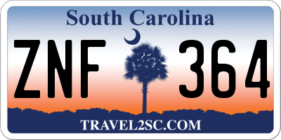 SC license plate ZNF364