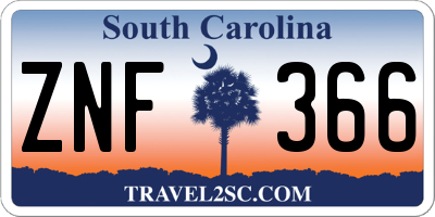 SC license plate ZNF366