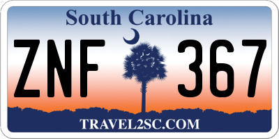 SC license plate ZNF367