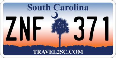 SC license plate ZNF371