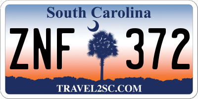 SC license plate ZNF372