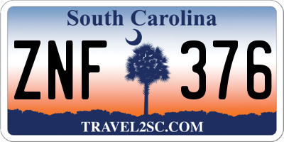 SC license plate ZNF376