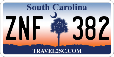 SC license plate ZNF382