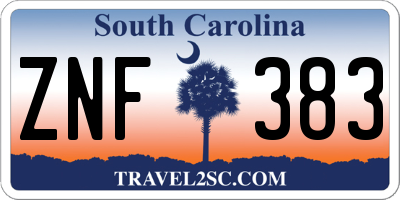 SC license plate ZNF383