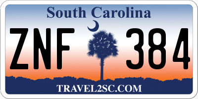 SC license plate ZNF384