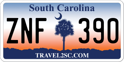 SC license plate ZNF390