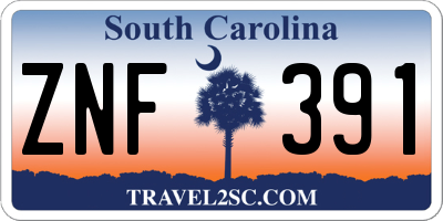 SC license plate ZNF391