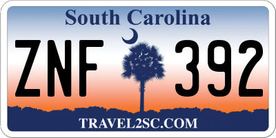 SC license plate ZNF392