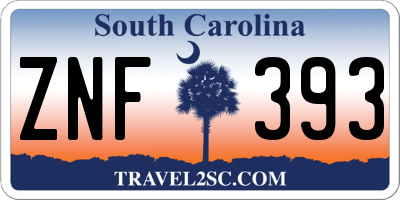 SC license plate ZNF393