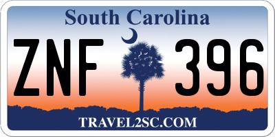 SC license plate ZNF396