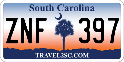 SC license plate ZNF397