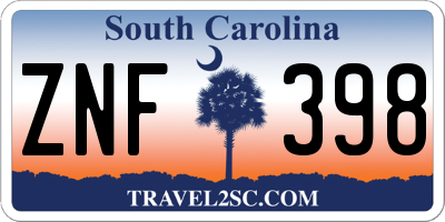 SC license plate ZNF398