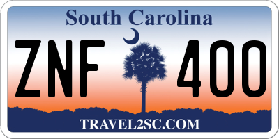 SC license plate ZNF400