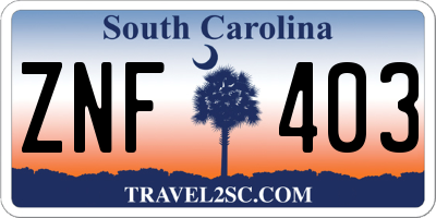 SC license plate ZNF403