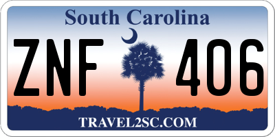 SC license plate ZNF406