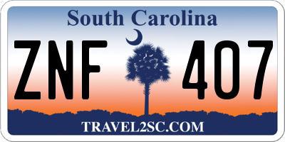 SC license plate ZNF407