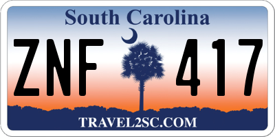 SC license plate ZNF417
