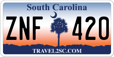SC license plate ZNF420