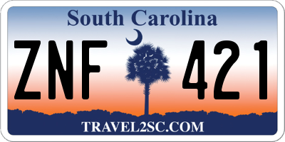 SC license plate ZNF421