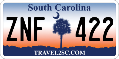SC license plate ZNF422