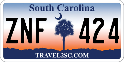 SC license plate ZNF424