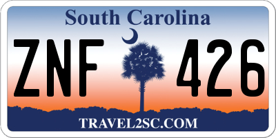 SC license plate ZNF426