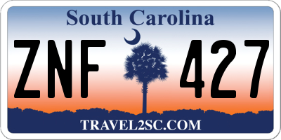 SC license plate ZNF427