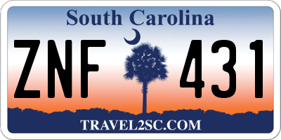 SC license plate ZNF431