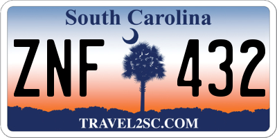 SC license plate ZNF432