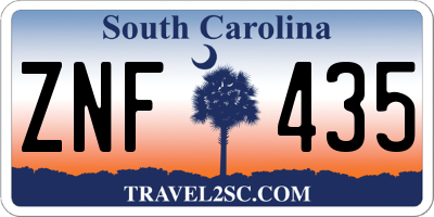 SC license plate ZNF435