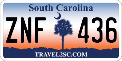 SC license plate ZNF436