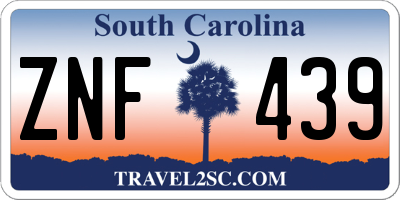 SC license plate ZNF439