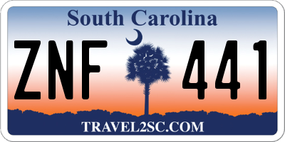 SC license plate ZNF441