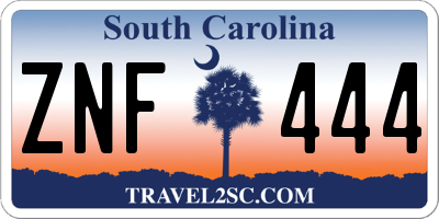 SC license plate ZNF444