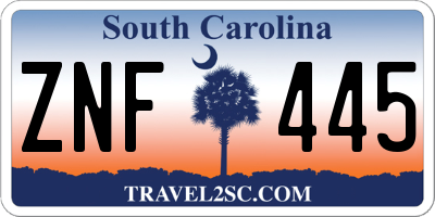 SC license plate ZNF445
