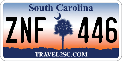 SC license plate ZNF446