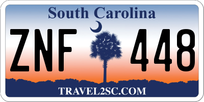 SC license plate ZNF448