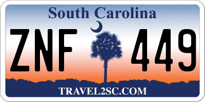 SC license plate ZNF449
