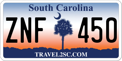 SC license plate ZNF450