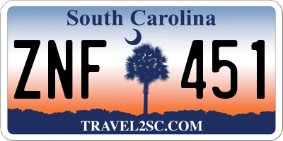 SC license plate ZNF451
