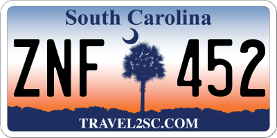 SC license plate ZNF452