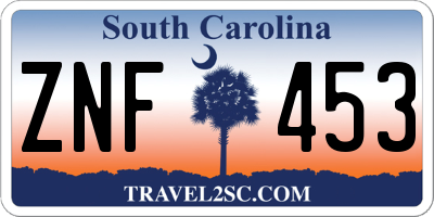 SC license plate ZNF453