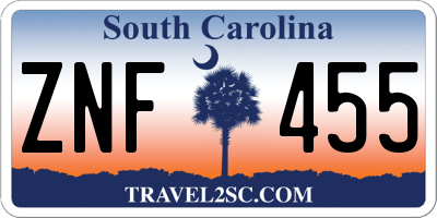 SC license plate ZNF455