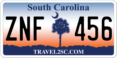 SC license plate ZNF456
