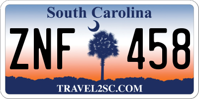 SC license plate ZNF458